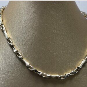 Tiffany & Co "Nature" Bamboo Link Chain Necklace, Vintage '96 Pouch